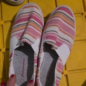 Striped Pink and White Women's Sneakers